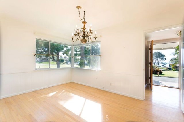 Formal dining room has ocean view.