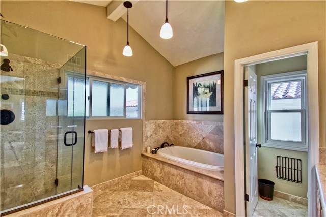 Master bath with seamless shower & separate tub