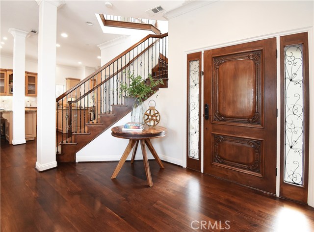 Distressed Walnut floors,  real wood stairs, doors, trim... it's  timeless elegance!