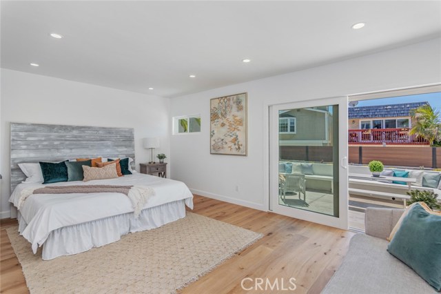 Master bedroom and the adjoining patio.