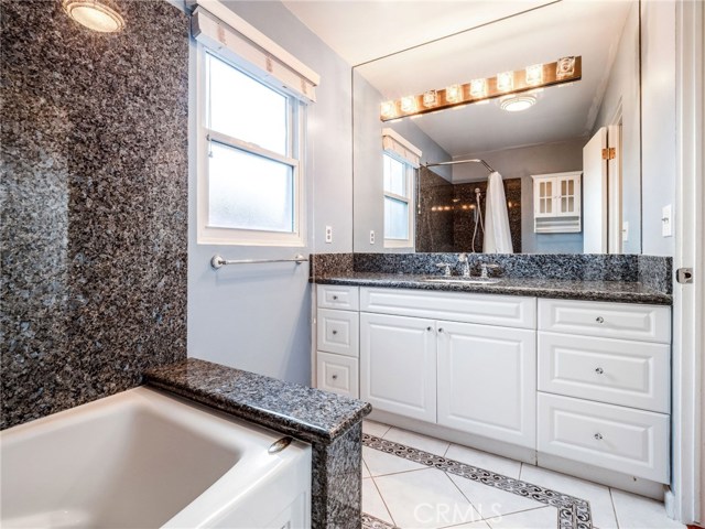 Bathroom #2 - Hallway bathroom, Remodeled with spacious shower in tub.