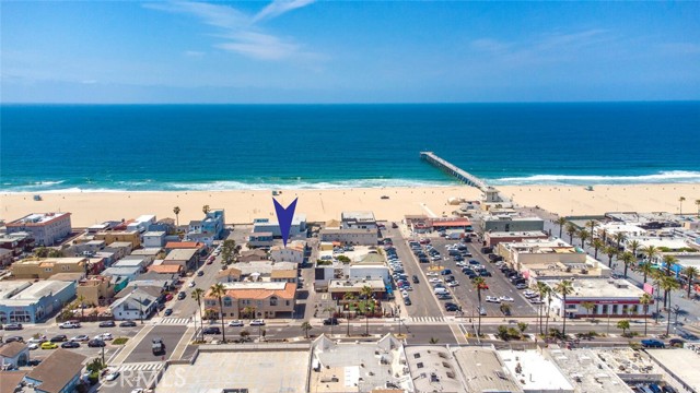 41 10th Street, HB .  See Blue arrow is the location of the property.  Close to Hermosa Beach Pier.