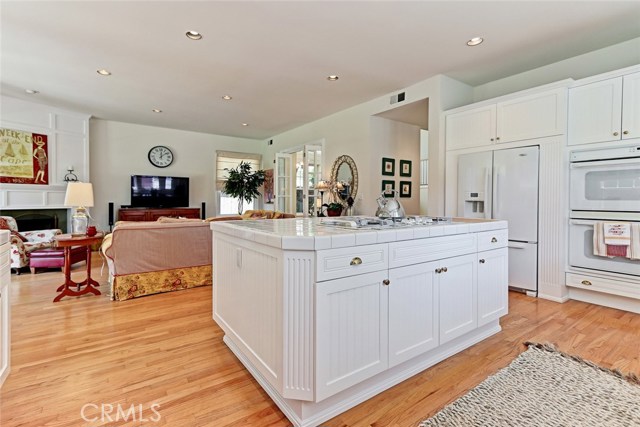 Great room concept between family room and kitchen area.