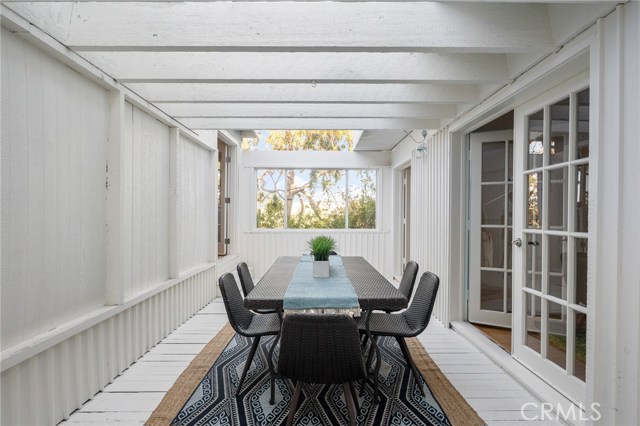 Open air deck between the main home and back unit.
