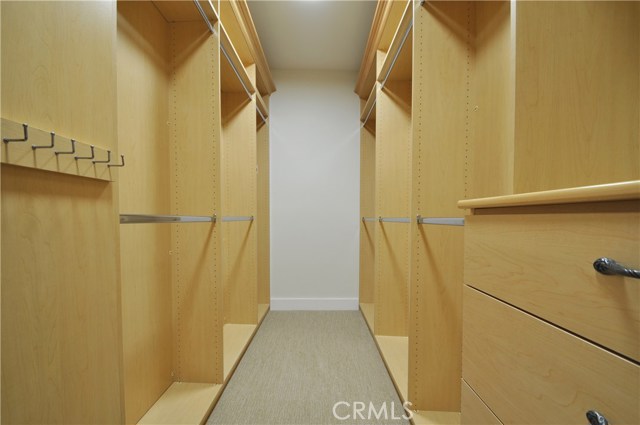 Walk-in closet in master bedroom