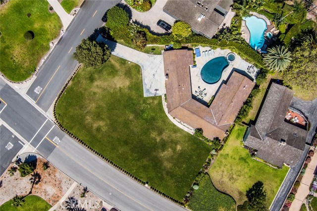 A great view of the single level home at 2200 Paseo Del Mar from above.