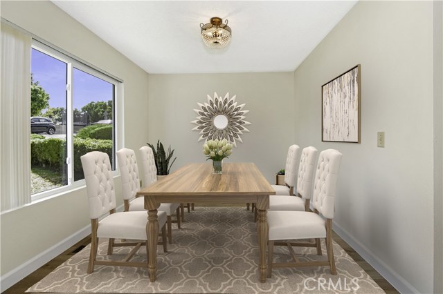 Unit A Dining Room virtually staged