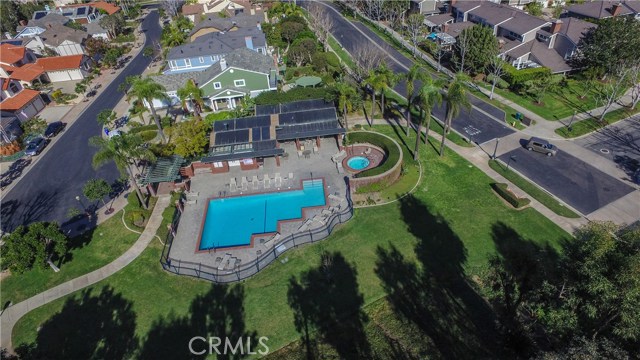 Aerial photo of beautiful pool/spa greenbelt area.
