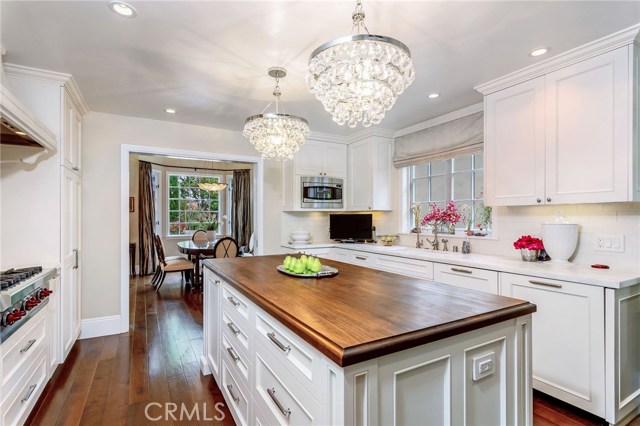 Closer view of kitchen and dining room.