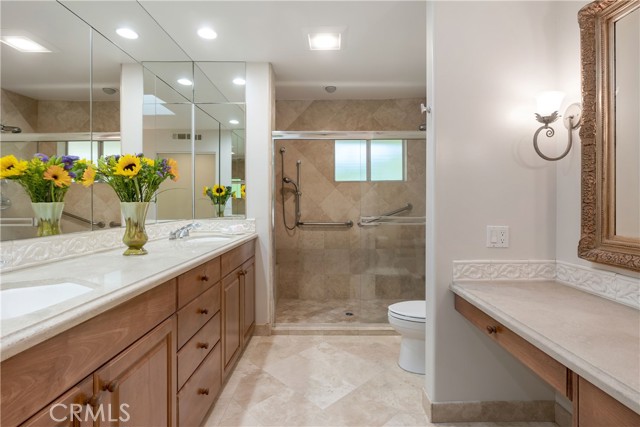 Master bath with large walk-in shower.