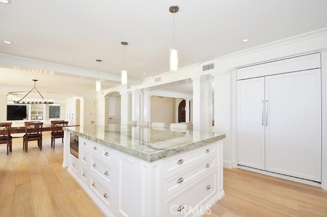Kitchen with Built-in Sub-Zero Refrigerator