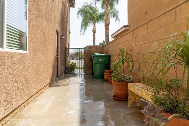 Paved area on side of house