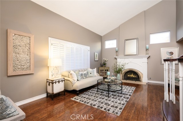 Living room with fireplace