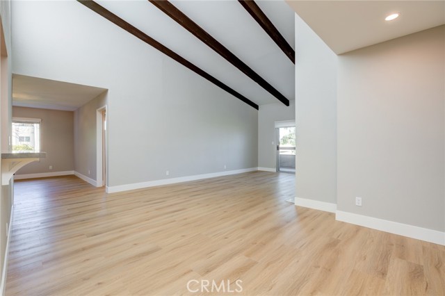 Living Area with vaulted ceilings