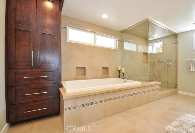 Luxurious Master Bath with Tub and oversized shower.