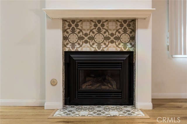 Newer fireplace and new tiled surround