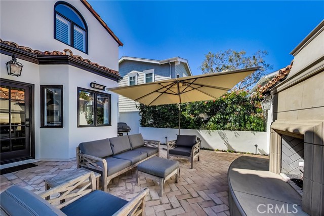 Patio has fireplace and is ideal for outdoor dining and entertaining.