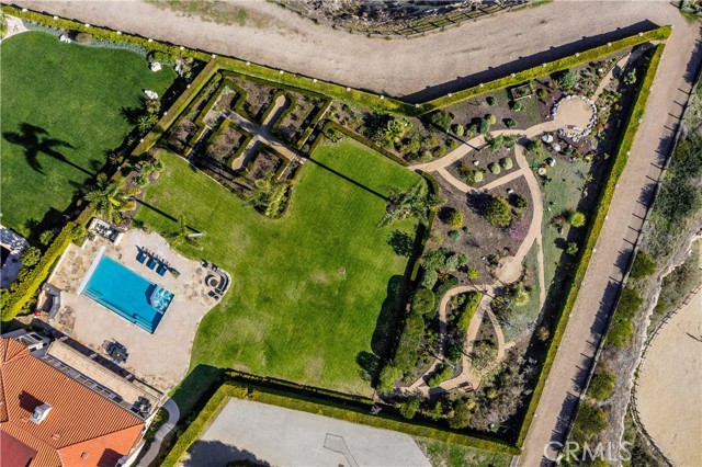 Aerial view of home and land