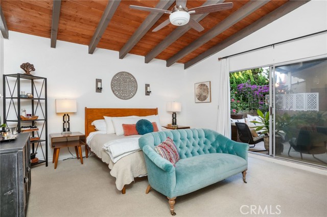 Master bedroom opens to private deck, has walk in closet and en suite bathroom