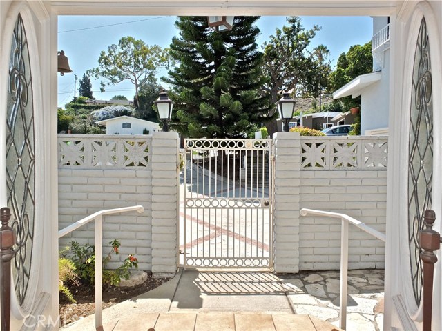 Looking out from the entry foyer.