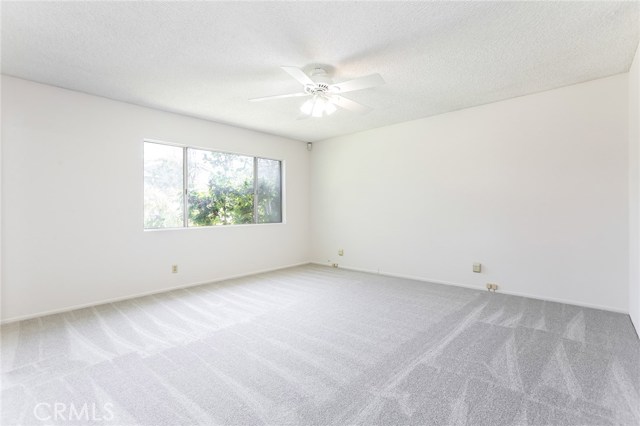 Master bedroom with ceiling fan