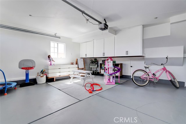 Garage with custom cabinets
