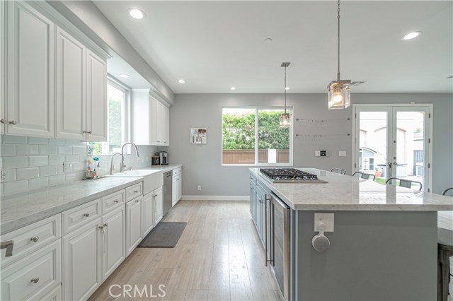 Custom kitchen cabinets and cooktop