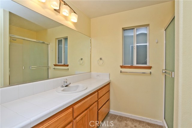 Tons of counter space in the master bathroom