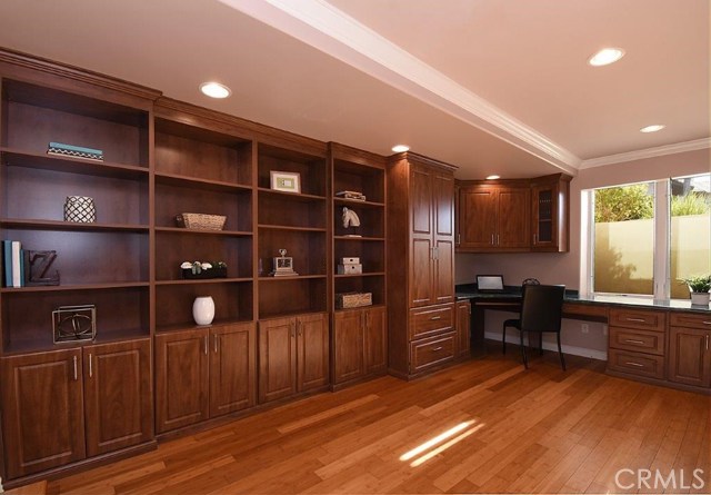 Office/Library with Built-in Cabinets & Desk