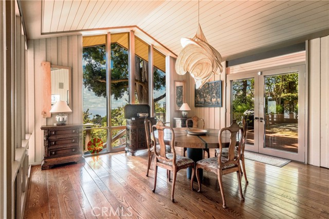 Formal dining area with ocean views