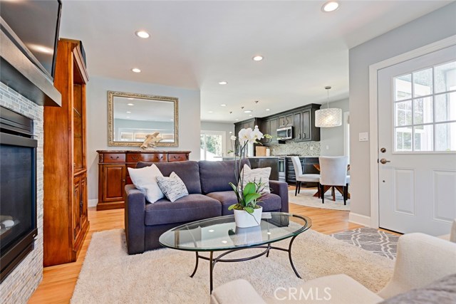 entry and family room open up to kitchen