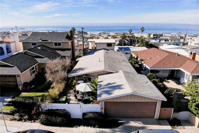 1965 Manhattan Ave, HB - Drone shot of subject property and an idea of views.