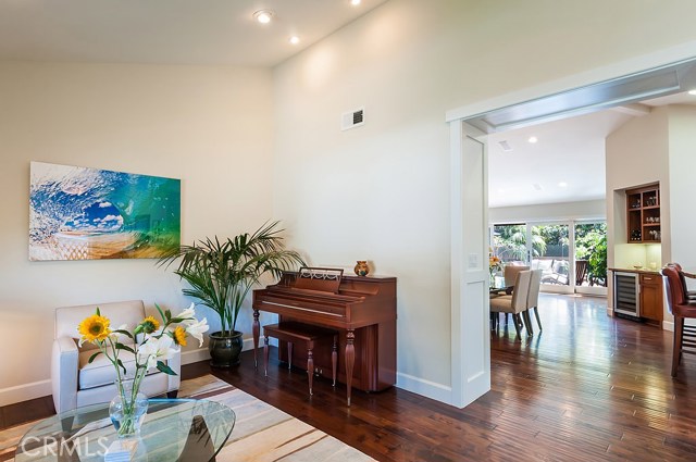 Living room flows to great room
