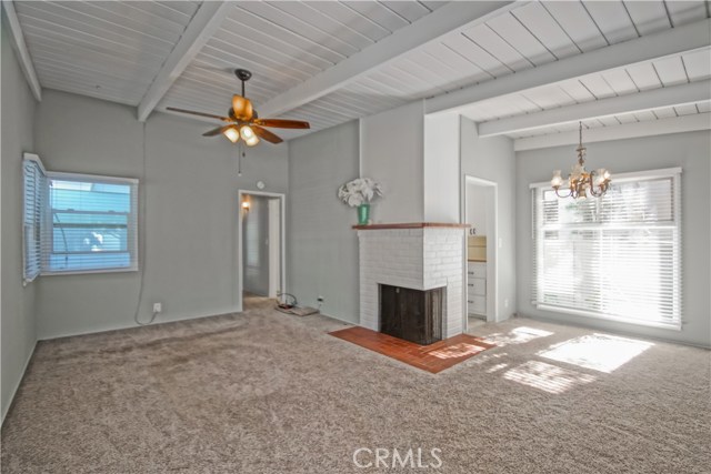 Living room with fireplace