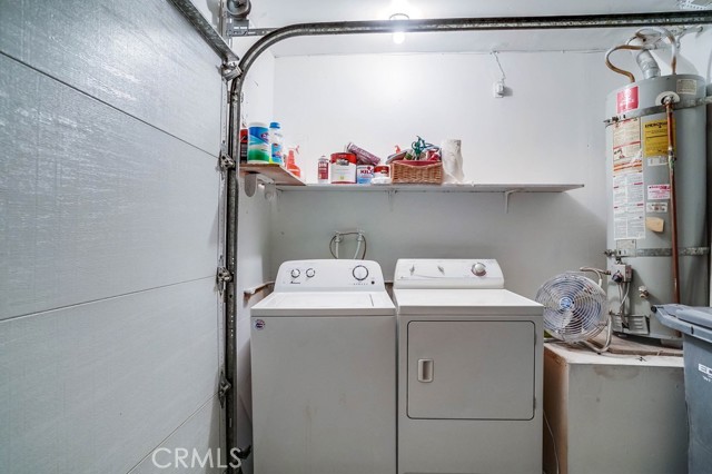 laundry in garage, washer and dryer included