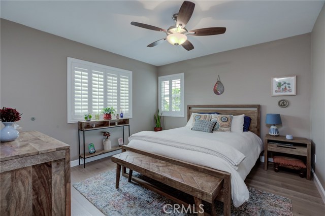 Plenty of light from two windows. 
Notice all windows have shutters.