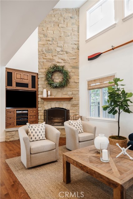 Two story fireplace