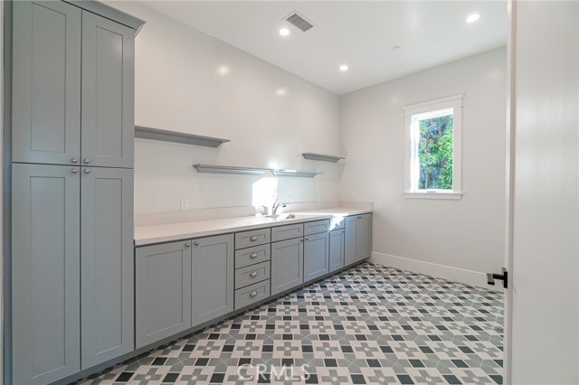 Expansive laundry room.