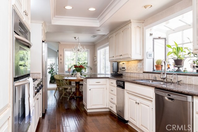 Kitchen with view into nook