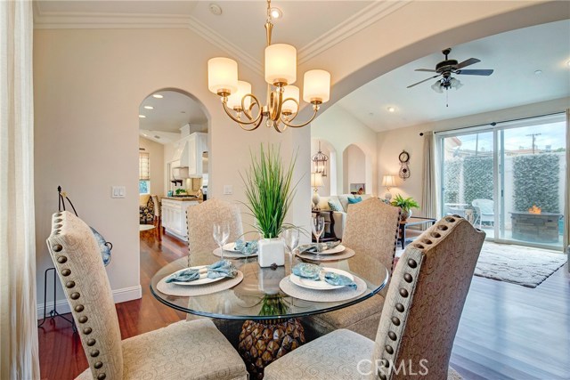 Formal dining area attached to main living room.  Adjacent large private balcony.