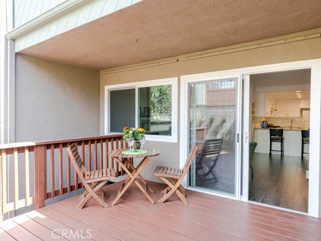 Deck off living room and new Milgard window and door
