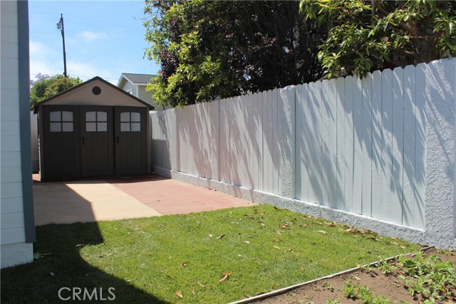 Freshly landscaped back yard with lots of room