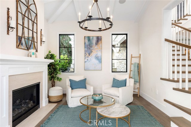 Living room with fireplace