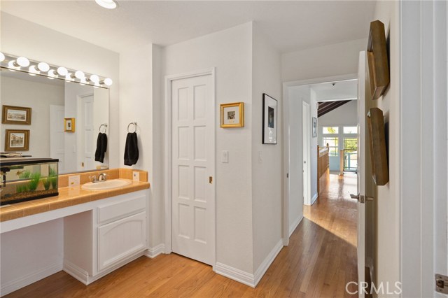 Master vanity area and walk-in closet