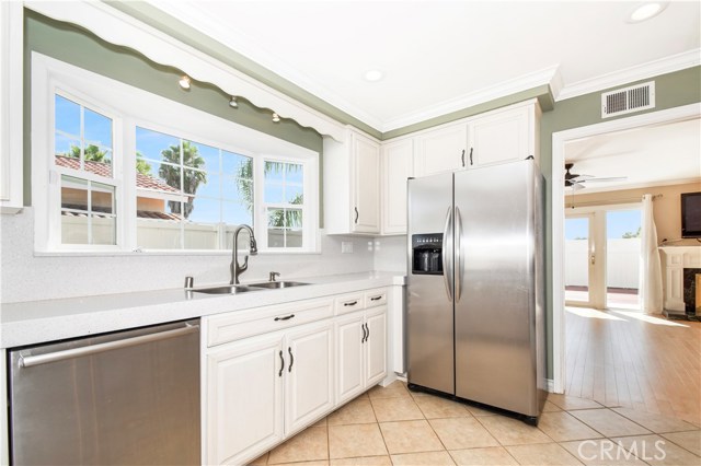 Kitchen view to family room