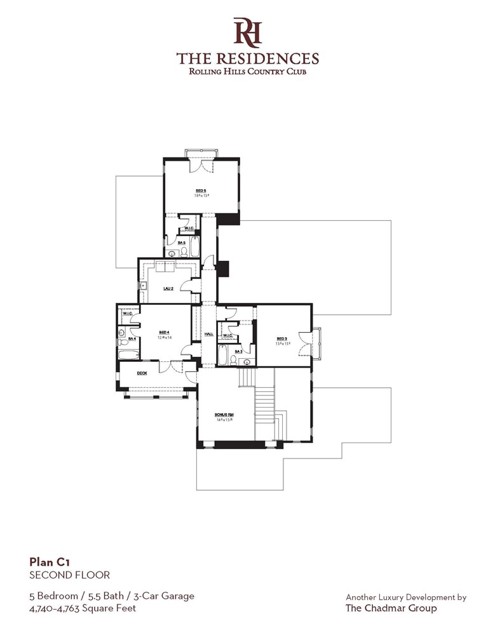 Upstairs layout of Chadmar's C1 floorplan.