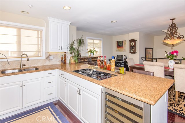 Kitchen opening to the dining area!