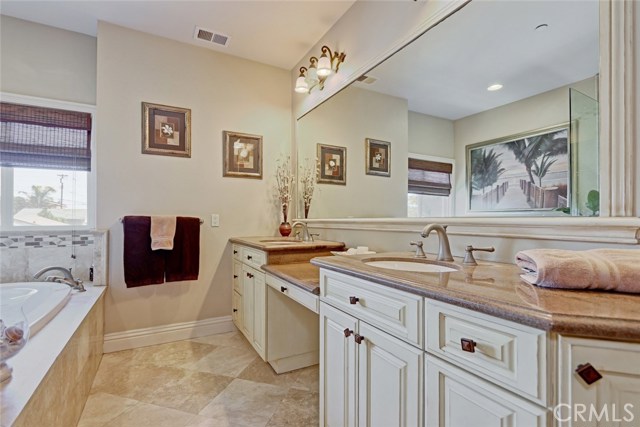 Master Bathroom with double sink and vanity
