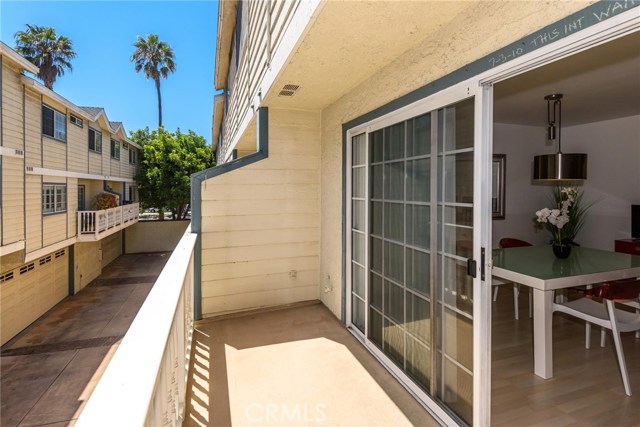 Bright balcony off dining.