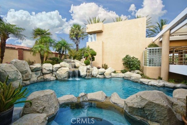 Pool View with Waterfall